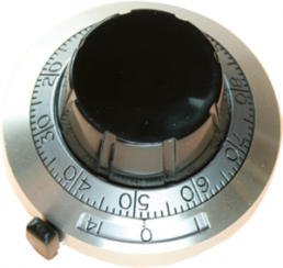 Analogue adjustment knob, 6.35 mm, 15, Plastic