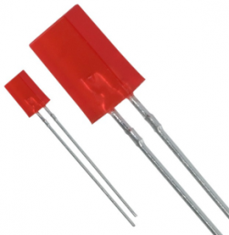 LED, THT, rectangular, red, 635 nm, 0.4 mcd to 0.001 cd, 110°, L-113HDT