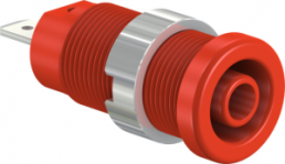 4 mm socket, flat plug connection, mounting Ø 12.2 mm, CAT IV, red, 66.9854-22