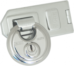 Disc lock with hasp and strike plate, level 11, shackle (H) 17 mm, steel, (B) 70 mm, K16070D260