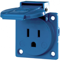 Appliance attachment socket outlet, blue, 15 A/125 V, USA, IP44, 820501-04