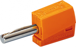 4 mm plug, clamp connection, 0.5 mm², orange, 215-211