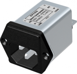 IEC plug C14, 50 to 60 Hz, 10 A, 250 V (DC), 250 VAC, 240 µH, faston plug 6.3 mm, B84773A0010A000