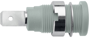4 mm socket, flat plug connection, mounting Ø 12.2 mm, CAT III, gray, SEB 6452 NI / GR