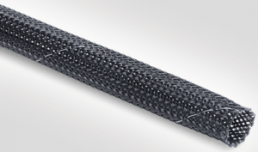Plastic braided sleeve, inner Ø 10 mm, range 9-15 mm, black, halogen free, -50 to 150 °C