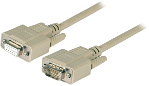VGA extension cable, 3 m, HD-D-SUB plug, 15 pole to HD-D-SUB socket, 15 pole, EK322.3