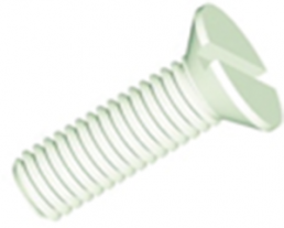 Countersunk head screw, slotted, M6, 16 mm, polyamide, DIN 963/ISO 2009