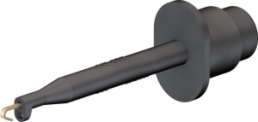 Miniature clamp test probe, black, max. 2 mm, L 55.5 mm, socket 2 mm, 24.0139-21