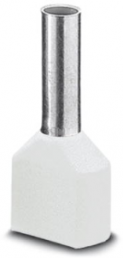 Insulated twin wire end ferrule, 0.5 mm², 15 mm/8 mm long, DIN 46228/4, white, 3200933