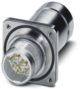 Plug, M23, 8 pole, crimp connection, screw locking, straight, 1607056