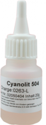Cyanoacrylate adhesive 20 g bottle, Panacol CYANOLIT 504/20 CCM