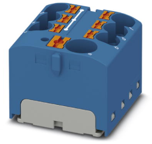 Distribution block, push-in connection, 0.2-6.0 mm², 7 pole, 32 A, 6 kV, blue, 3273858