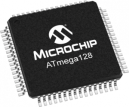 AVR microcontroller, 8 bit, 16 MHz, TQFP-64, ATMEGA128-16AU