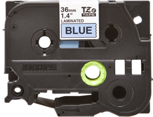 Labelling tape cartridge, 36 mm, tape blue, font black, 8 m, TZE-561