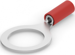 Insulated ring cable lug, 0.38 mm², AWG 22, 13.08 mm, M12, red