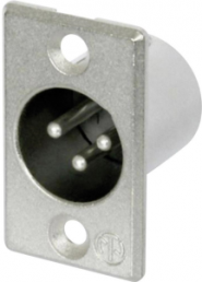 XLR panel plug, 3 pole, silver-plated, metal, NC3MP