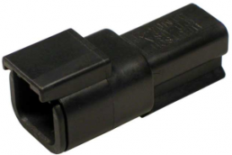 Socket, equipped, 2 pole, straight, 1 row, black, DTM04-2P-E004