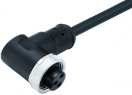 Sensor actuator cable, 7/8"-cable socket, angled to open end, 5 pole, 5 m, PUR, black, 9 A, 77 1434 0000 50005-0500