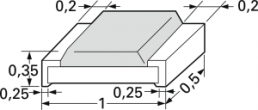 Resistor, thick film, SMD 0402 (1005), 1 MΩ, 0.063 W, ±1 %, RC0402FR-071ML