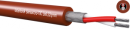 Silicone control line Sensocord-T/C 2 x 0.22 mm², AWG 24, shielded, red brown