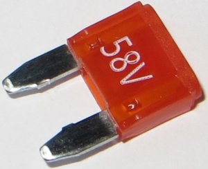 Automotive flat fuse, 4 A, 58 V, pink, (L x W x H) 10.9 x 3.8 x 16 mm, 341123-58V