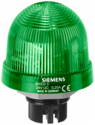 Integrated signal lamp, single flash light 115 V UC, green