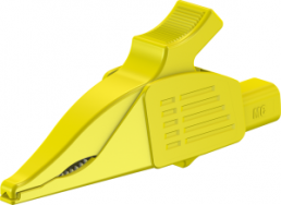 Alligator clip, yellow, max. 30 mm, L 92 mm, CAT IV, socket 4 mm, 66.9561-24