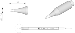 Soldering tip, Chisel shaped, Ø 0.3 mm, C245773