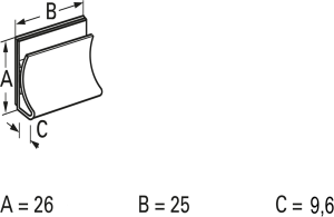 Mounting base, PVC, white, self-adhesive, (L x W x H) 25 x 9.6 x 26 mm
