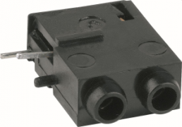2 mm test socket, PCB connection, mounting Ø 3.8 mm, black, 1813.2235