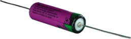Lithium-Battery, 3.6 V, 1/2R6, 1/2 AA, round cell, axial leaded