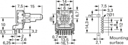 Dual film potentiometer, 10 kΩ, 0.05 W, linear, solder pin, RK14 K122 10K LIN