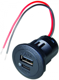 Power USB-C/A double socket with LED, 12-24 V, 67353000