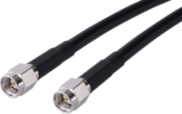 Coaxial Cable, SMA plug (straight) to SMA plug (straight), 50 Ω, RG-58C/U, grommet black, 1 m, C-00462-1M
