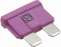 Automotive flat fuse, 3 A, 80 V, purple, (L x W x H) 19 x 5 x 19 mm, 166.7000.4302