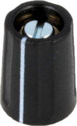 Rotary knob, 6 mm, plastic, black, Ø 16 mm, H 15 mm, A2616060