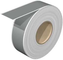 Polyester Label, (L x W) 30 m x 27 mm, silver, Roll with 1 pcs