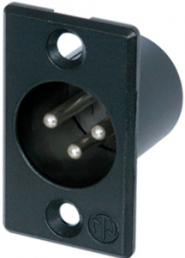 XLR panel plug, 3 pole, silver-plated, metal, NC3MP-BAG