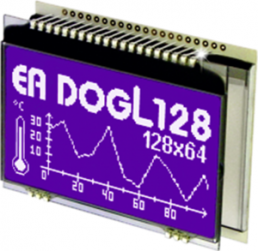 Graphic display EA DOGL128B-6, 128 x 64 pixels, 64 x 36 mm