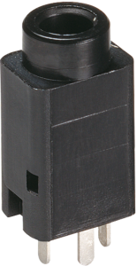 3.5 mm jack panel socket, 3 pole (stereo), solder connection, plastic, 1502 01