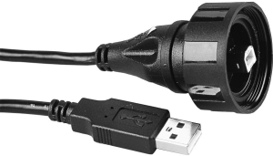 USB 2.0 Adapter cable, USB plug type B to USB plug type A, 5 m, black