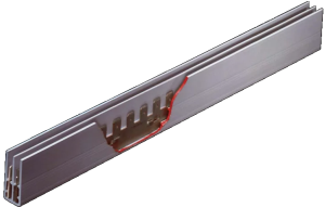 Busbar With FASTON Connections, 2 Pole, brasstin-Plated