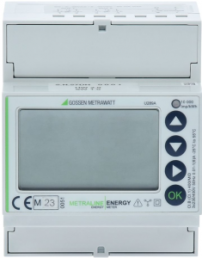3-phase active energy meter for 4-wire systems, 400 V with connection via current transformer and 2xSO pulse output