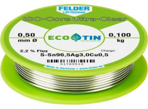 Solder wire, lead-free, SAC (Sn96.5Ag3.0Cu0.5), Ø 0.5 mm, 0.1 kg