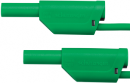 Measuring lead with (4 mm plug, spring-loaded, straight) to (4 mm plug, spring-loaded, straight), 2 m, green, PVC, 1.0 mm², CAT II