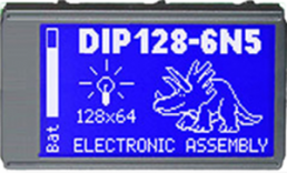 Graphic display EA DIP128-6N5LW, white, blue