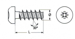 Pan head screw, PZ-Cross, Ø 3 mm, 16 mm, steel, galvanized