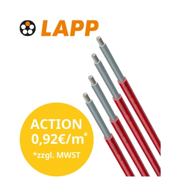 UV-protected LAPP cables for photovoltaics