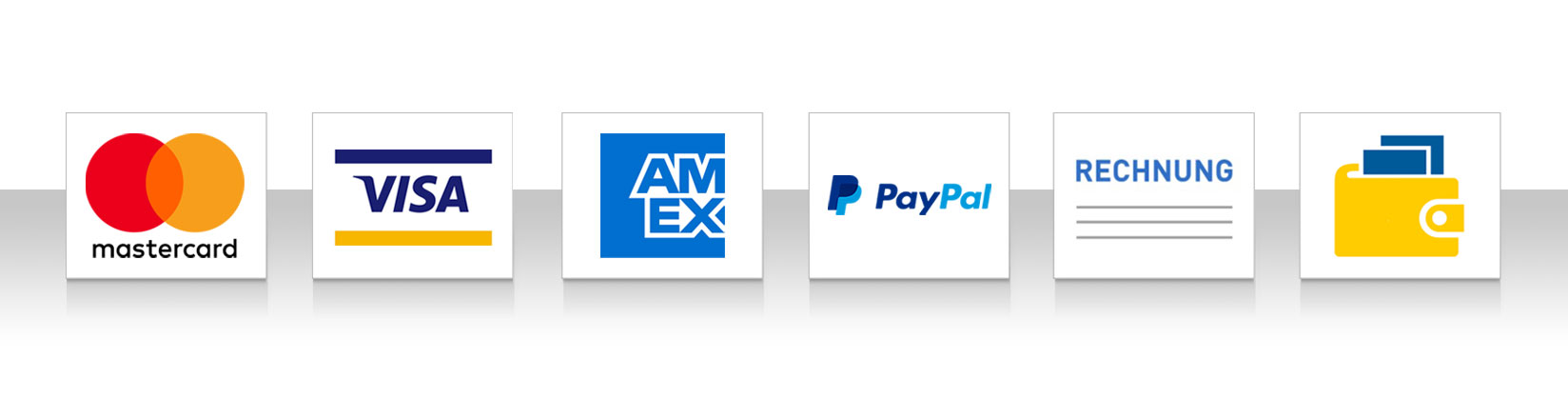 Payment methods: Credit card, Invoice, Paypal, Cash