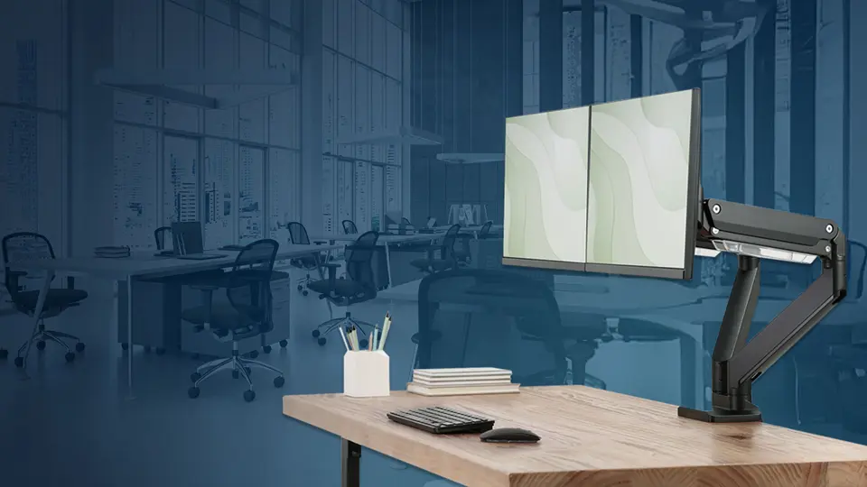 Flexible Arbeitsplätze mit DIGITUS® Monitorhalterungen